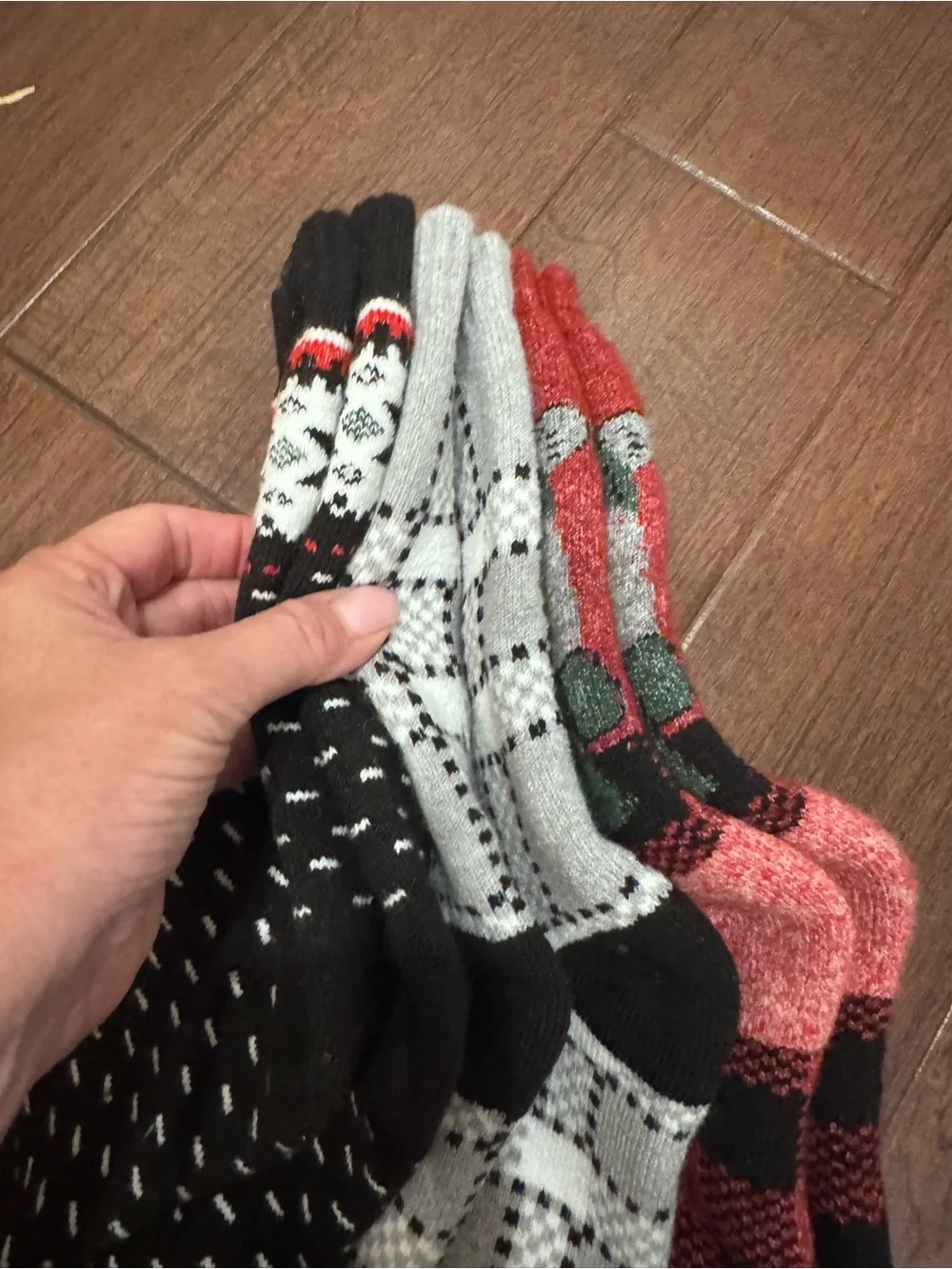 Cuddl Duds Black, Red & Gray Plaid and Patterned Lounge Socks - 3 Pack